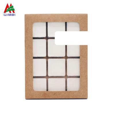 China Recycled Materials Custom Recyclable Wax Melts Candle Packaging Box With Clear Window In White Black Brown Color for sale