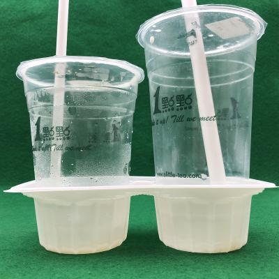 China Takeout Proof Bottom Stable Fixed Tray Disposable Inner Tray Beverage Beverage Beverage Beverage Milk Food Leak Proof Stable Fixed Tray Disposable Inner Base for sale