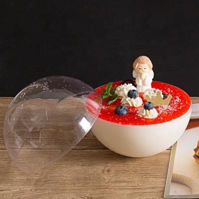 China New Type Disposable Clear PET Round Cake Boxes Plastic Mousse Cake for sale