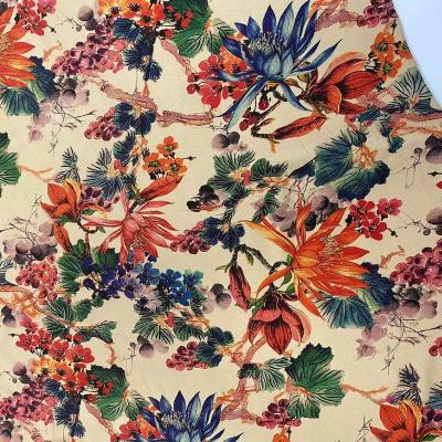 China QUICK DRY rayon roving digital festival printed fabric for spring and summer high grade apparel with big flower pattern for sale