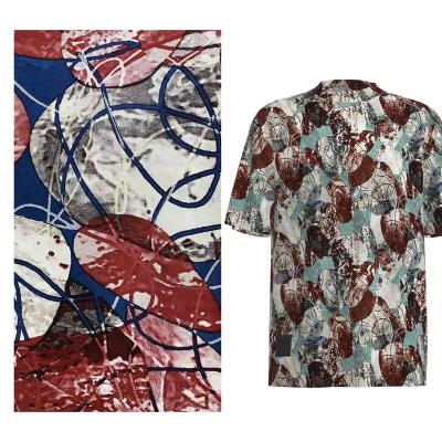 China Fashionable men's new style QUICK DRY rayon 100% digital printed fabric shirt and comfortable for sale