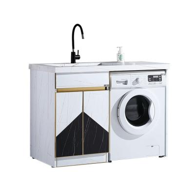 China New Arrival Modern Double Doors Cabinet Stainless Steel Laundry Cabinet With Basin For Laundry Room en venta