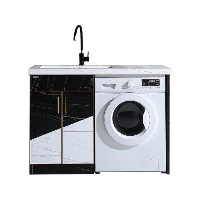 China New Arrival Modern Double Doors Cabinet Stainless Steel Laundry Cabinet With Basin For Laundry Room en venta