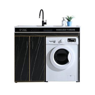 China Modern simple stainless steel basin washing machine cabinet is suitable for balcony and bathroom cabinets for sale