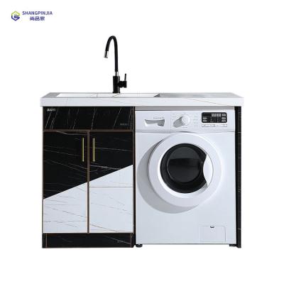 China Modern Simple Stainless Steel Basin Washing Machine Bathroom Cabinet Balcony Cabinet en venta