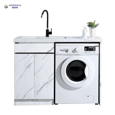 China Modern Simple Stainless Steel Basin Washing Machine Bathroom Cabinet Balcony Cabinet en venta