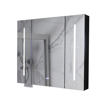 China Waterproof European Style Stainless Steel Vanity Cabinet And Bathroom Cabinets Have Smart Mirrors Function for sale