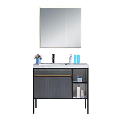 China Modern Cheap Price Home Room Furniture Mirror Cabinet Bathroom Stainless Steel Vanity Units for sale