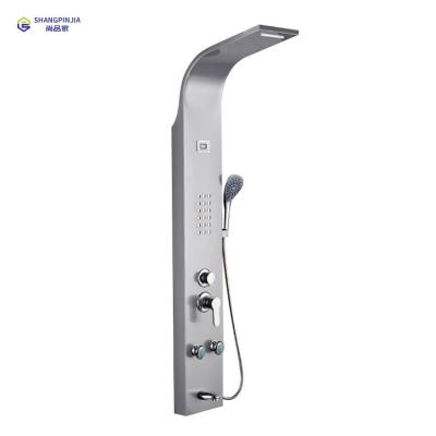 China Without Sliding Bar 304 Stainless Steel Bathroom Shower Panel Intelligent Temperature Display Wall Mounted Shower System for sale