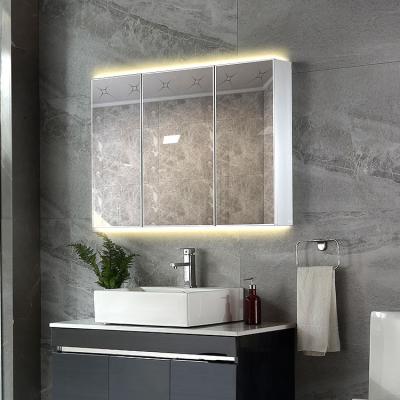 China Waterproof Aluminum Bathroom Mirror Cabinet With Toothbrush Holder Home Used Aluminum Kitchen Mirror Cabinet for sale