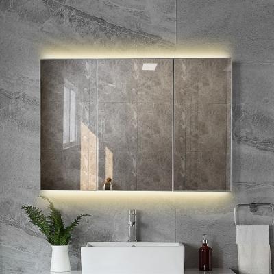 China Single-Door Mirror Cabinet Waterproof Wall Mounted Aluminum Bathroom Medicine Cabinet for sale