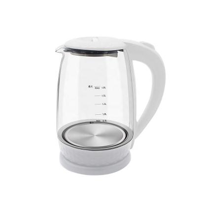 China 1.7L 360 Degree Rotation Base 360 ​​Degree Cordless Glass Electric Kettle With Transparent Tea Basket Water Heater for sale