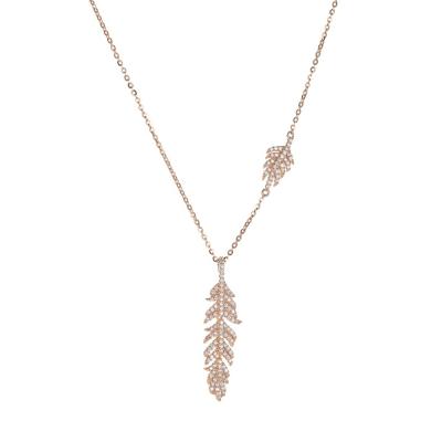 China Europe and America guaranteed quality feather unique silver women 925 Wing Personalized Luxury Necklace 2022 for sale