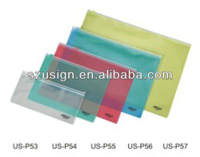 China Clear PP US-P55 PP Folder Bag With Zipper for sale