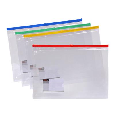 China Plastic Document Bag Envelope Folder Bag A4 Size Folder PP US-F56 Zipper Pockets Letter Folder PVC Paper Material for sale