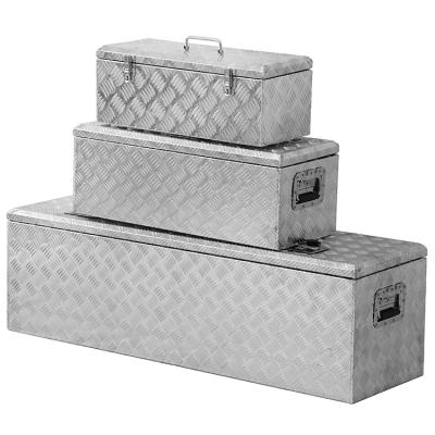 China 3 Sets Professional Aluminum Tool Boxes High Quality Tool Storage Transport Boxes Customize Aluminum Truck Tool Box for sale