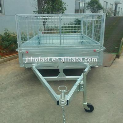 China Hot truck trailer dove galanized 8x5 cage trailer/box trailer/car trailer for sale