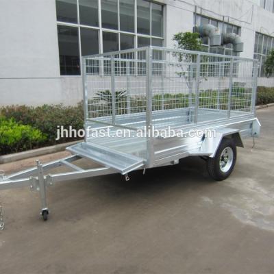 China Travel trailer box trailer with mesh cage for sale