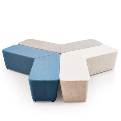 China Big stretchy wholesale soft fabric covered stool with wooden frame LK for sale