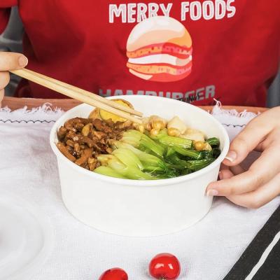 China Raincoat get! Factory disposable paper bowl for food coming out to 1050ml paper food packet round paper salad bowl with lid for sale