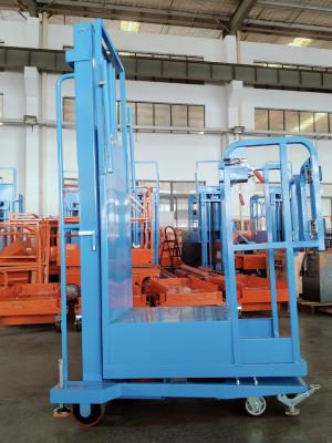 China Easy to move Semi Electric Aerial Stock Picker Lift With Bule Colour for sale