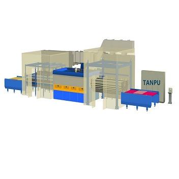 China 2400mm X 3600mm Size Apartment Hotels PLC Control And Longitudinal Bending Glass Tempering Machine for sale