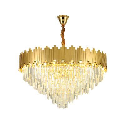 China Luxury Hotel Crystal Ceiling Lighting Chandelier Led Modern Black White Modern Pendant Light for sale