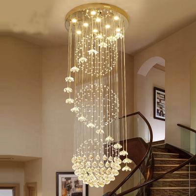 China Custom Project Crystal Modern Pendant Light Luxury Led Villa Hotel Lobby Large Chandelier for sale