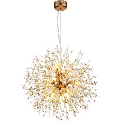 China Contemporary Living Room Lighting Top K9 Crystal Flower Pendant Light Home Deco Sparkle Ball G4 LED Pendant Lamp for sale