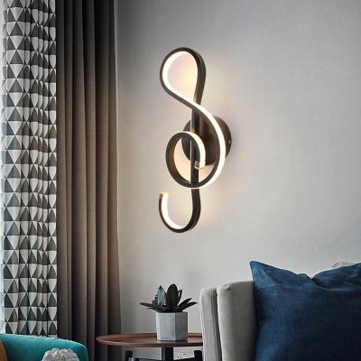 China Modern Minimalist Living Room Bedroom LED Wall Light Indoor White Black White Indoor Wall Lamps for sale