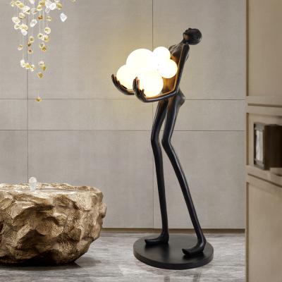 China Art Sculpture Humanoid Abstract Nordic Designer Led Modern Hotel Living Room Bedroom Floor Lamp for sale