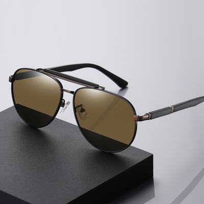 China Multi Color Sun Glass Classic Polarized Design Mens Sunglasses Wholesale Metal Double Beam Spring Leg Sunglasses Drop Shipping for sale