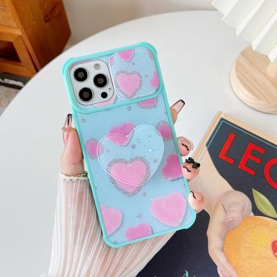 China New Fashion Shockproof Girls Phone Case With Love Stand For iPhone13 Phone Case for sale