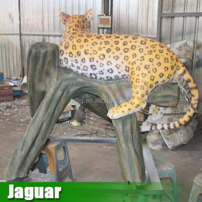 China Demonstrated On Display Fiberglass Statues Sculpture Large Life Size Jaguar Animal For Sale for sale