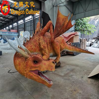 China Party Outdoor Decorative Amusement Park Flame Artificial Life Size Animatronic Dragon for sale