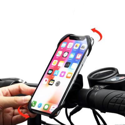 China Custom Adjustable Flexible Bicycle Bike Silicone Mount Detachable Mobile Smartphone Cell Phone Holders For Bicycle for sale