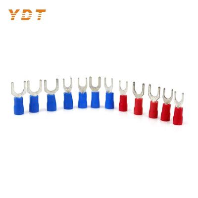 China Wire Connecting SNB Non Insulated Spade Terminals Insulated Spade Ring Container Pin Fork Crimp Cable Hook for sale