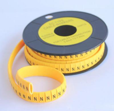 China Diameter may change with yellow wire color PVC material EC-2 flat cable markers needed for sale