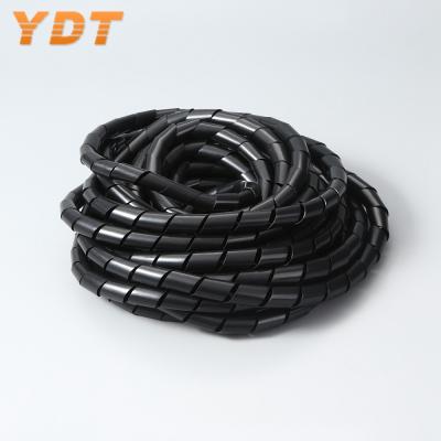 China Cover Cables Insulation Spiral Wrap Rope Wire Tied Tape Loom Black PE Cable Wrap Tapes for sale