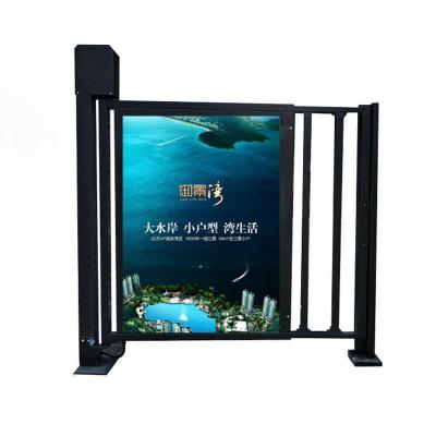 China Modern Automatic Adjustable Access Control Induction Stainless Steel Retractable Smart Advertising Door for sale