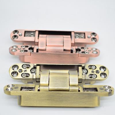 China Contemporary Customized Hinge By Samples And Drawings 180 Degree Adjustable Concealed 3d Hinge Customized Colors Red Bronze for sale