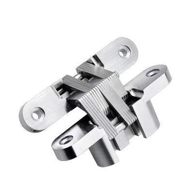 China Naigao Modern Hardare Zinc Alloy Cross Concealed Hinges 180 Degree Concealed Hinge Hotel Partition Storage Door Hinge 19*95mm for sale