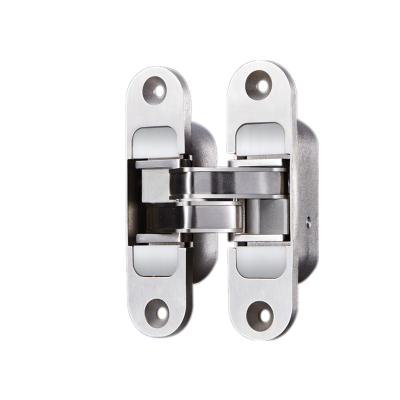 China Modern Family Room Door Hinge Bearing 80kg 304 Stainless Steel Invisible Hidden Hinge 180 Degree Opening Angle for sale