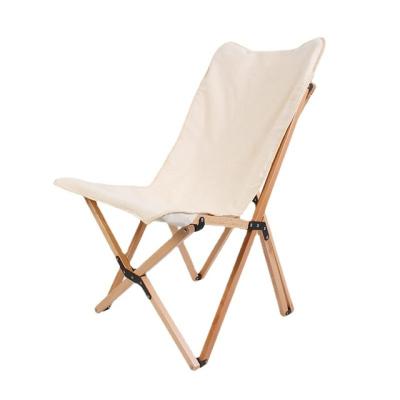 China Modern Factory Wholesale Portable Beech Wood Camping Chairs Butterfly Foldable Chair for sale