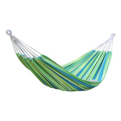 China Modern Portable Outdoor Hammock Colorful Stripes Cotton Fabric Canvas Hammock for sale