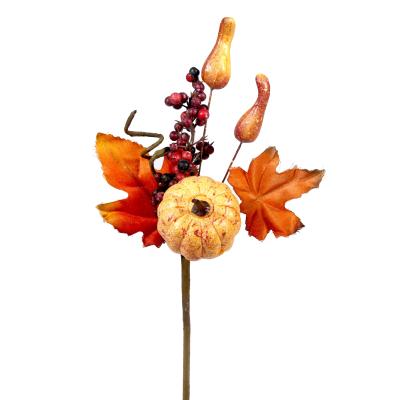 China Beautiful Colorful Artificial Floral Artificial Pumpkin Branches Decorative Autumn Floral Pick for Autumn Home Indoor Outdoor Centerpiece Thanksgiving Table Decoration for sale