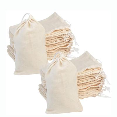 China Gift Bag Reusable Muslin Sack Natural Cotton Bags With Drawstring Product Bags for sale