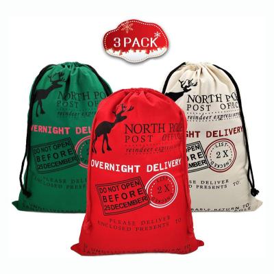 China Gift Bag Environmental Protection Fabric Organic Cotton Twine Bag For Christmas for sale