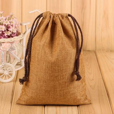 China Eco-friendly Hessian Burlap Drawstring Pouch Bag For Gift Storage for sale