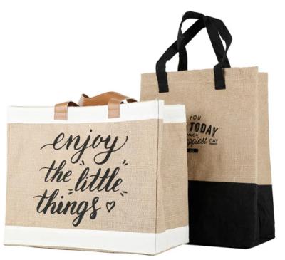 China 100% Environmentally Friendly Jute Eco-Friendly Hot Selling Custom Shopping Tote Bag for sale